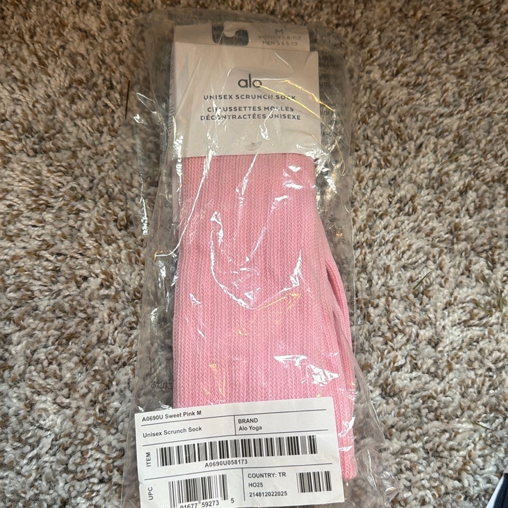 Alo Scrunch Sock sweet pink medium